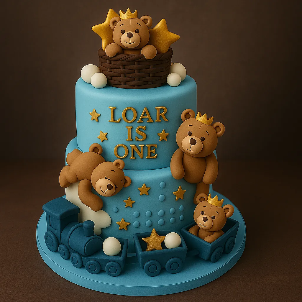 Teddy Bear Train Cake